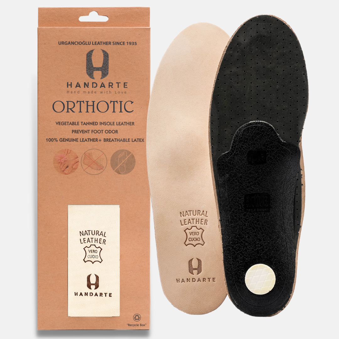 Handarte Orthotic Leather Insoles – Heel Pain Plantar Fasciitis