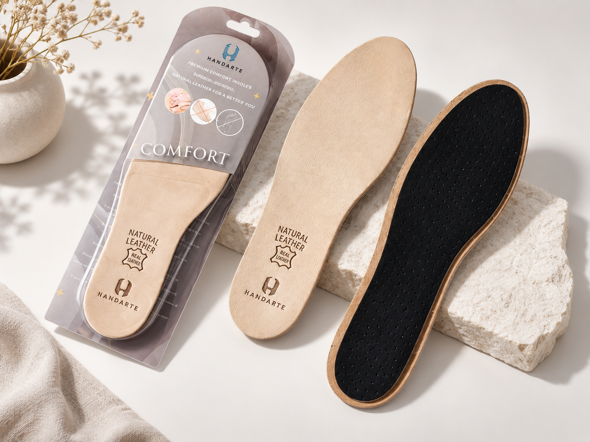 Handarte Ultra-Thin Leather Odor-Control Insoles