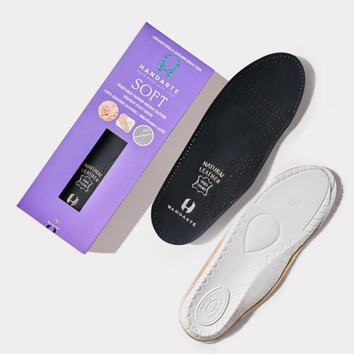 Handarte All-Day Soft Black Leather Insoles