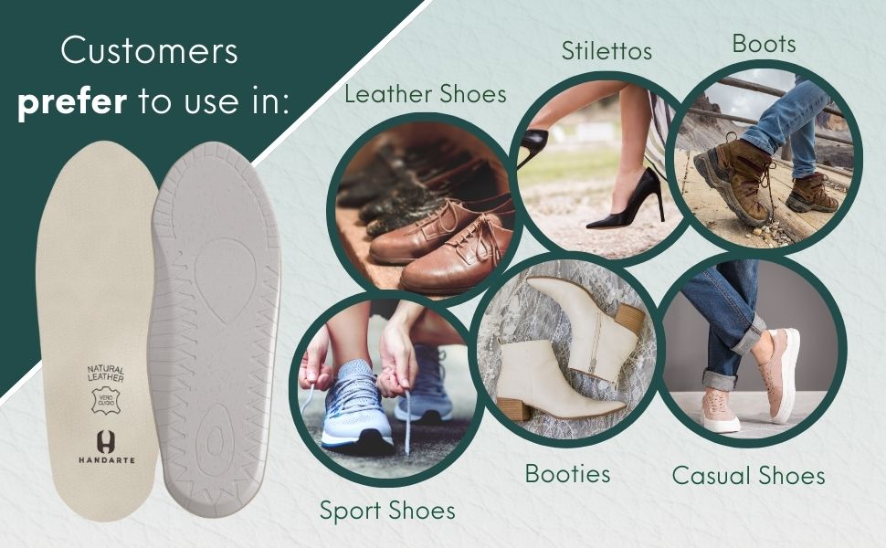 Soft Orthopedic Odor-Eater Leather Insole with Cushion | Handarte ...