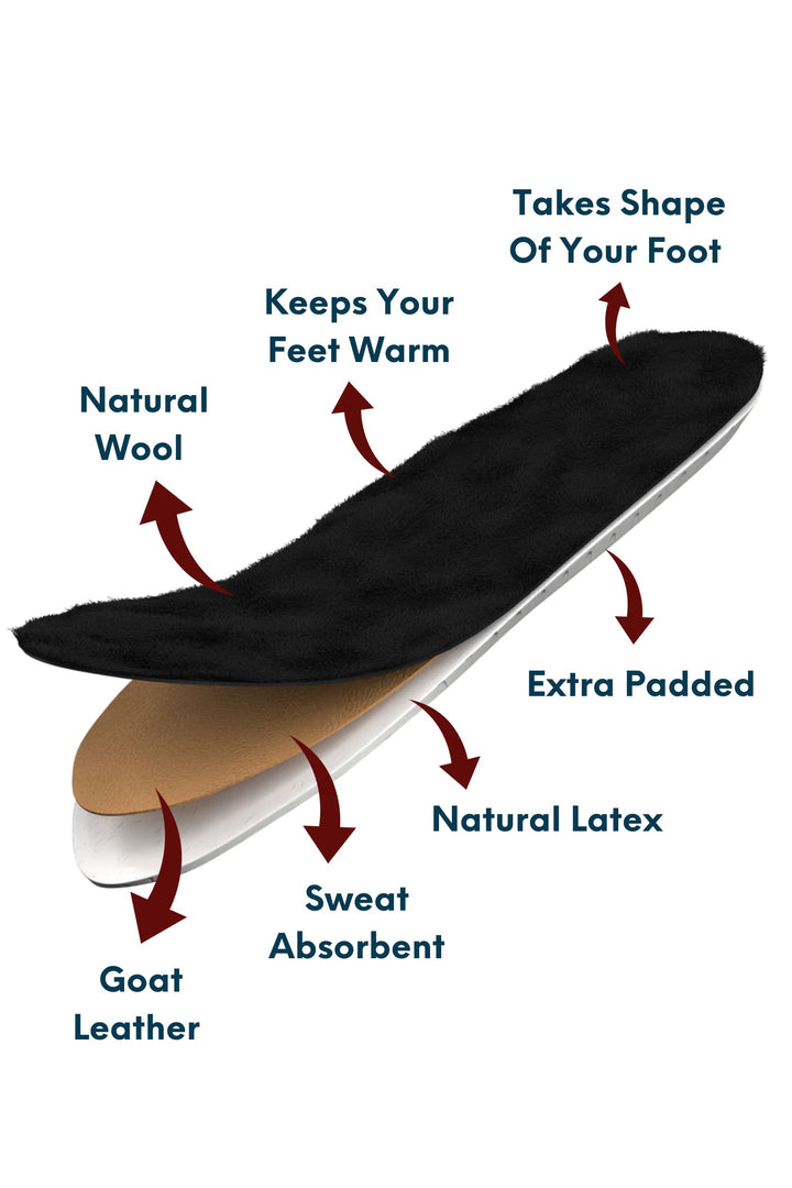 Thermal Orthopedic Genuine Leather & Wool Insole with Cushion | Handar ...