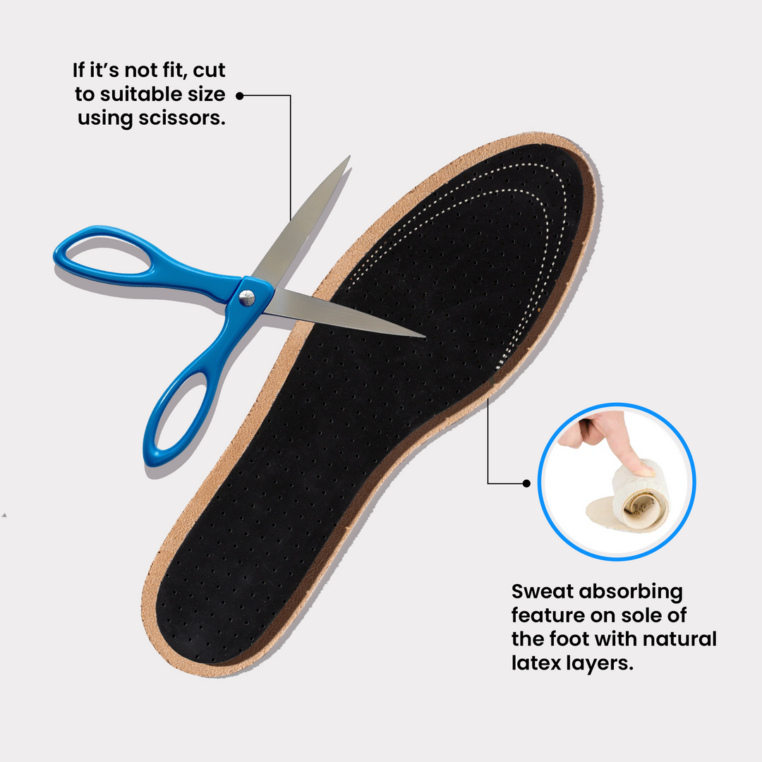 Handarte Ultra-Thin Leather Odor-Control Insoles